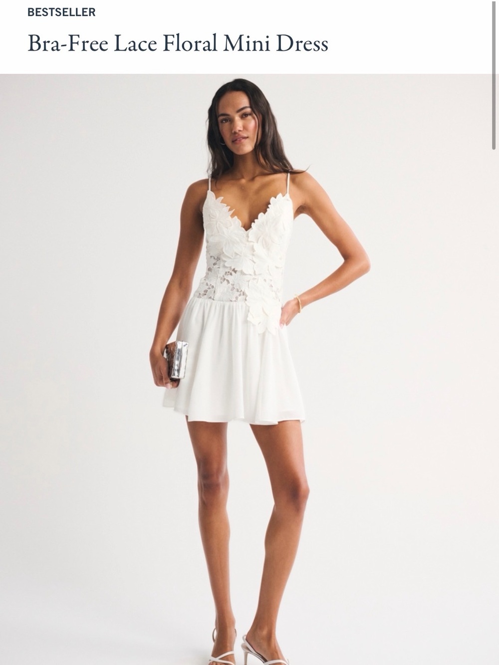 Abercrombie & Fitch White Lace Floral Mini Dress